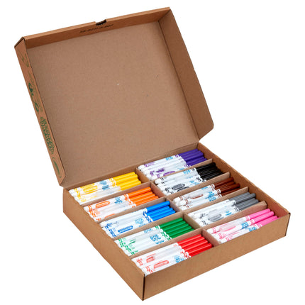 Crayola BIN588211 Marcadores lavables ultralimpios Classpack, línea fina, 10 colores, paquete de 200