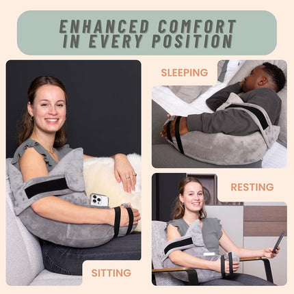 MOYOAMA Post Shoulder Surgery Pillow for Sleeping – Left/Right Arm Support with Adjustable Strap & Custom Firmness for Restful Recovery – Rotator Cuff, Bursitis, & Frozen Shoulder Pillow Post Surgery
