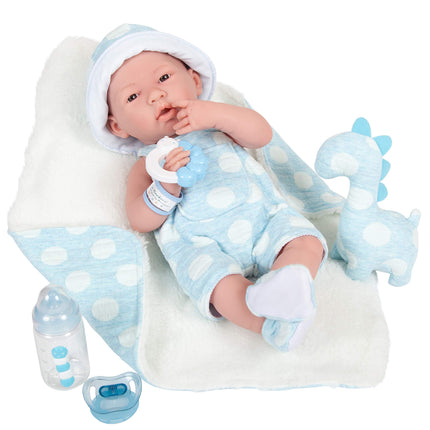 JC TOYS-La Newborn Baby Doll, Blue with White (180