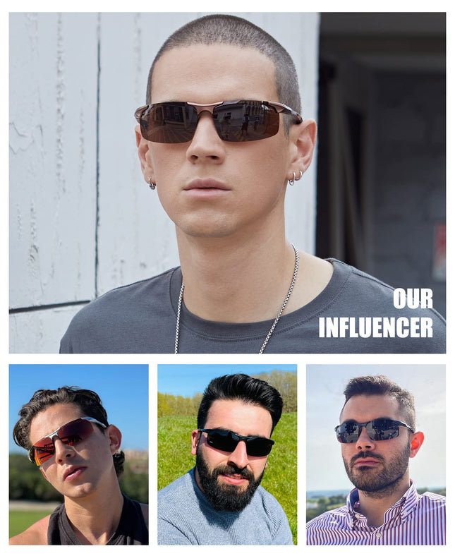 DUCO Mens Sports Polarized Sunglasses UV Protection Sunglasses for Men 8177s, Brown Frame Brown Lens, common