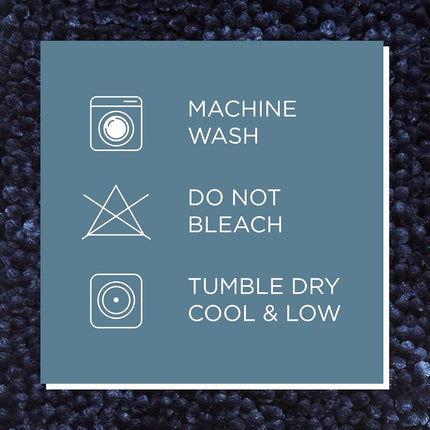 SoHome Spa Step Luxury Plush Chenille Shag Machine Washable Ultra Soft Standard Toilet Lid Cover 18.5"x19.6" Blue
