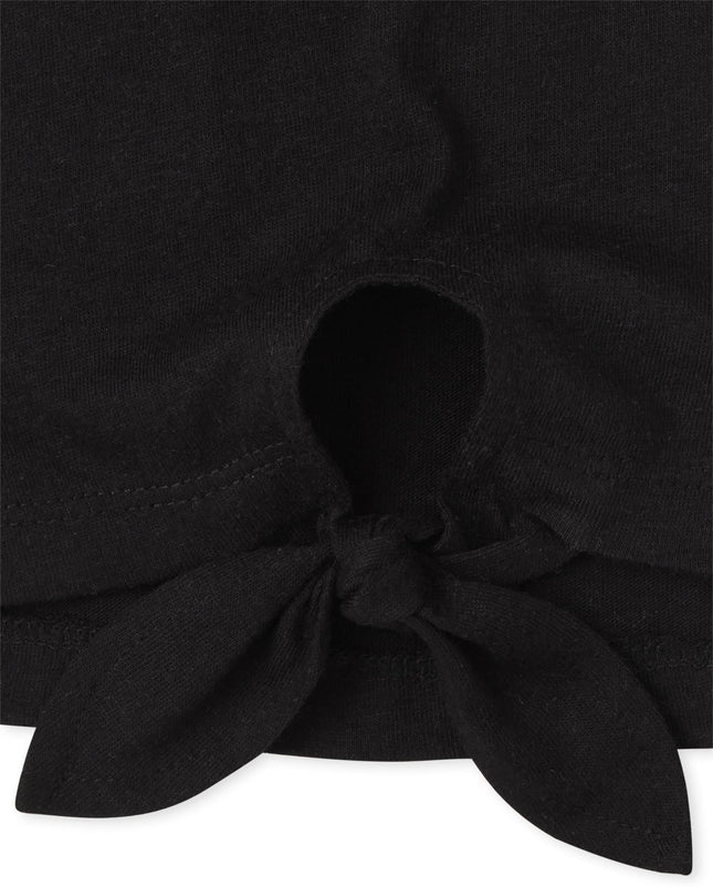 The Children's Place Single Girls Tie Front Tops, Black Single, X-Small