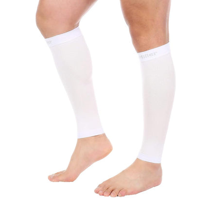 Doc Miller Calf Compression Sleeves for Men & Women, Footless Leg Compression Socks Support for Runners, 15–20mmHg Graduated, Shin Splints, Varicose Veins, Pain Relief & Swelling (1 Pair)