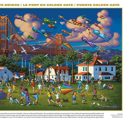 Buffalo Games - Gold - Eric Dowdle - Golden Gate Bridge - 500 Piece Jigsaw Puzzle for Adults - Challenging Puzzle Perfect for Game Nights