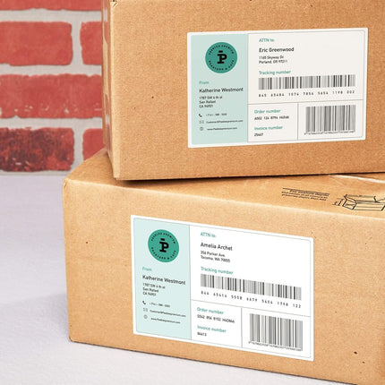 Etiquetas rectangulares Avery blancas mate con Sure Feed, 5" x 8-1/8", 200 etiquetas blancas mate imprimibles