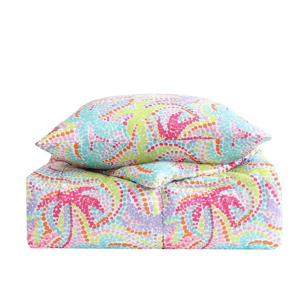 Nautica Kids - Full/Queen Comforter Set, Soft Bedding with Matching Shams & Throw Pillow, Kids Home Decor, Oeko-Tex Certified (Sutton Palm Trees Aqua, Full/Queen)
