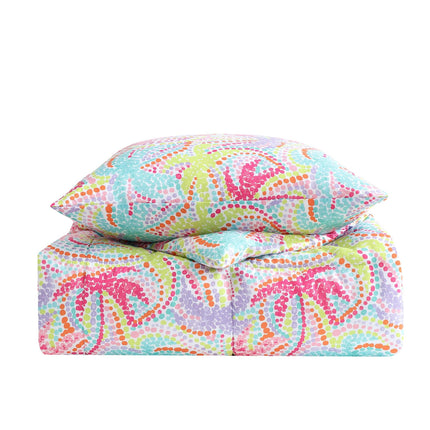 Nautica Kids - Full/Queen Comforter Set, Soft Bedding with Matching Shams & Throw Pillow, Kids Home Decor, Oeko-Tex Certified (Sutton Palm Trees Aqua, Full/Queen)