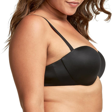 Maidenform Women's Smooth Luxe Strapless Extra Coverage Bra, Black, 36B