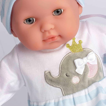 JC Toys Doll Soft Body. Blue. With Accessories Various. Open and Close Eyes, Multi-Colour