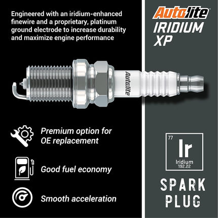 Autolite Iridium XP Automotive Replacement Spark Plugs, XP5683 (4 Pack)