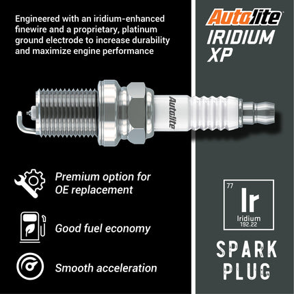 Autolite Iridium XP Automotive Replacement Spark Plugs, XP5683 (4 Pack)