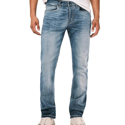 Buffalo David Bitton Men's Slim Ash Jeans, Authentic and Sanded Indigo, 27W x 30L
