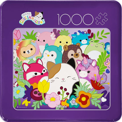 Buffalo Games - Squishmallows - Grow Together - 1000 Piece Jigsaw Puzzle for Adults - Collectible Tin Case - Finished Size is 26.6 x 19
