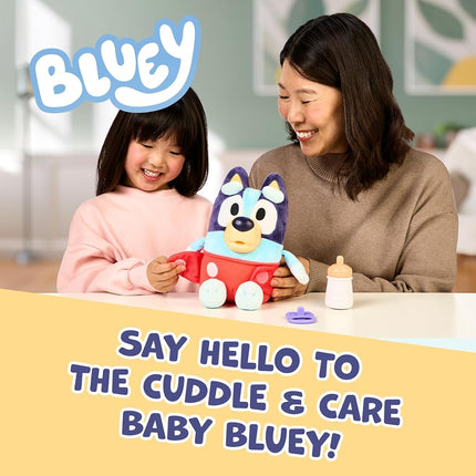 Bluey Toys, Care and Cuddle Baby Plush Toy, 11", 10 Sounds, Ages 3+