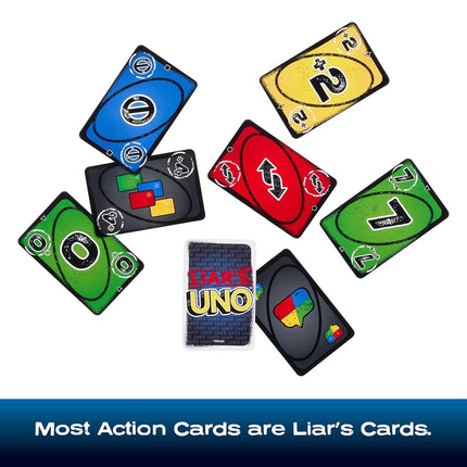 Mattel Games Liar’s UNO Card Game in Storage Tin,Ages 7+, 2-6 Players