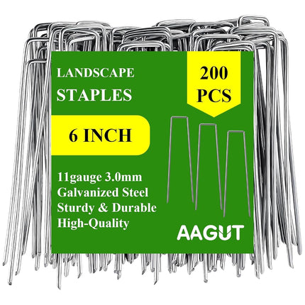 AAGUT Garden Stakes Pins, Landscape Staples 200 Pa