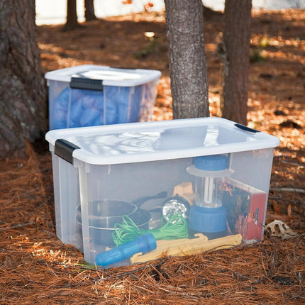 Sterilite 4-Pack Ultra Latching Box, Large Storage Bins w/Lids, Clear Plastic, 70 Quart