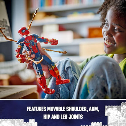 LEGO® Super Heroes Marvel Iron Spider-Man Construction Figure 76298 Posable Building Toy with Armour,Buildable Model,Toys for Boys and Girls Aged 8 and Over
