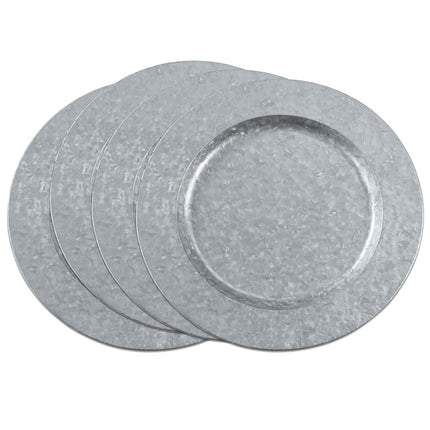 Polished Galvanized Charger Plates (Set of 4)