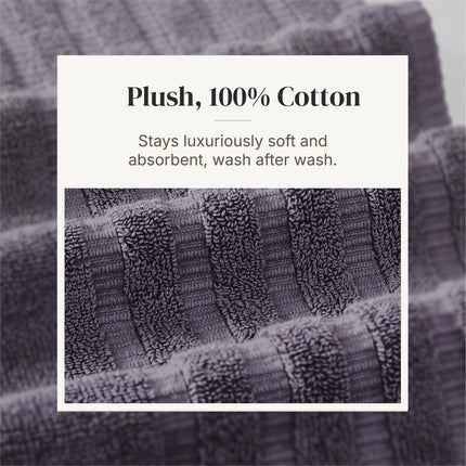Amrapur Pacific Coast Textiles 6 Pc Yarn Dyed Towel Oxford Gray Lavender, 6-Piece