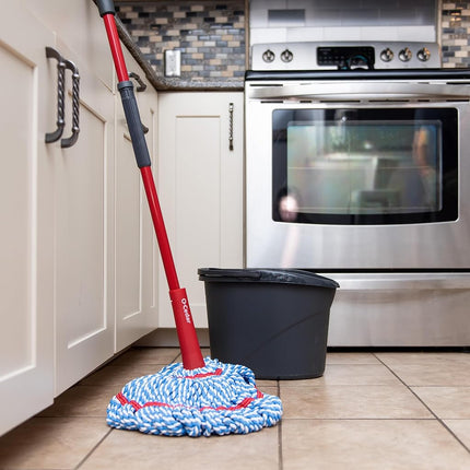 O-Cedar MicroTwist MAX Microfiber Twist Mop with 1 Extra Refill | Features Hands-Free Wringing | Extra Large 18-Inch Mop Head | Safe on All Floor Types,Red