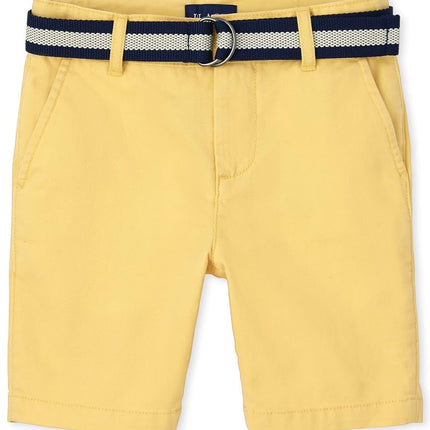 The Children's Place Boys' Belted Chino Shorts, Banana Pudding, 10
