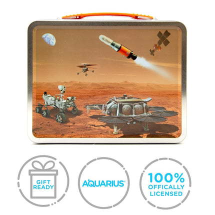 AQUARIUS Mars Survival Kit Fun Box - Sturdy Tin Storage Box with Plastic Handle & Embossed Front Cover - Officially Licensed for Fun Merchandise & Collectible Gift