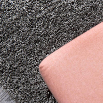 Unique Loom Solo Solid Shag Collection Modern Plush Graphite Gray Rectangle (2' x 3')