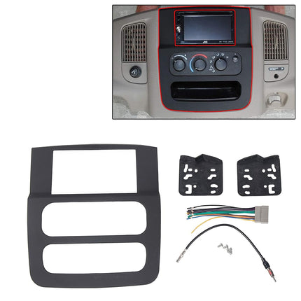 ALMULOO Double DIN Stereo Dash Installation Kit Compatible with 2002 2003 2004 2005 Dodge Ram Pickup Radio Double Din Stereo Dash Black