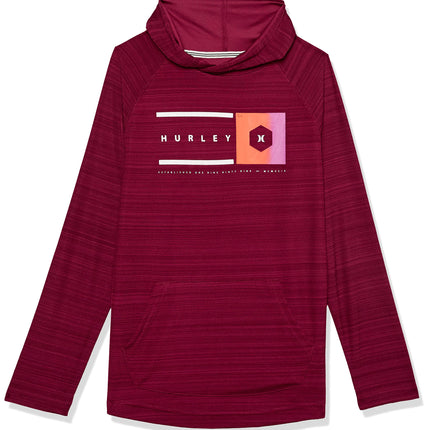 Hurley Boys' Long Sleeve Hooded T-Shirt, Beetroot 
