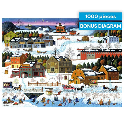 Sinoeem Buffalo Games - Charles Wysocki - Hickory Haven Canal - 1000 Piece Jigsaw Puzzle
