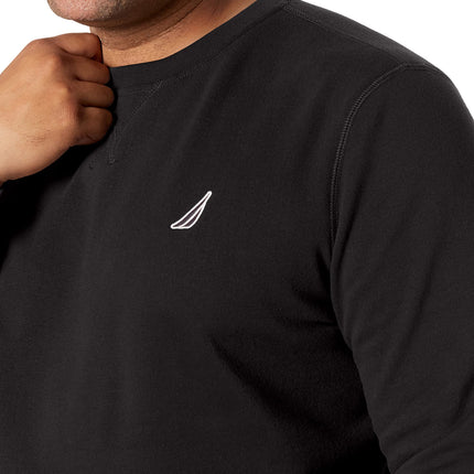 Nautica Men's Basic Crew Neck Fleece Sweatshirt, True Black, Medium