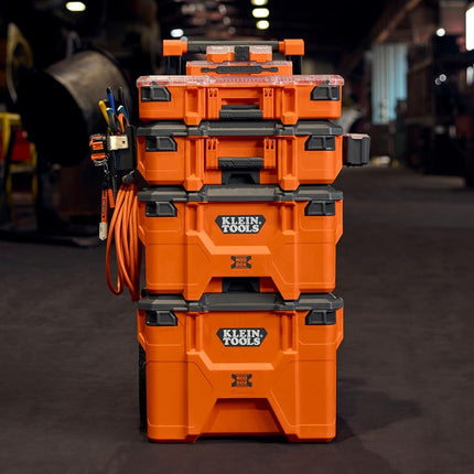 Klein Tools 54500MBX MODbox Tall Compartment Box, Half-Width Tool Organizer, Small Parts Tool Box with 10 Compartments, 4 Removable Bins, Stackable Module