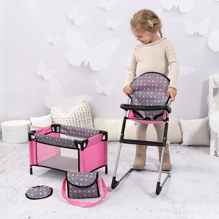 Bayer Design Deluxe Doll Accessory Set with Travel Cot, Ages 3+