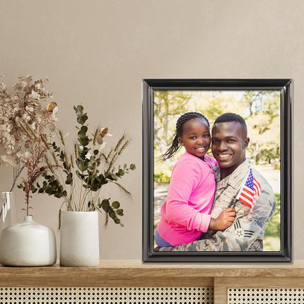 Lawrence Frames Strata Metal Picture Frame, 8x10, Black Smoke
