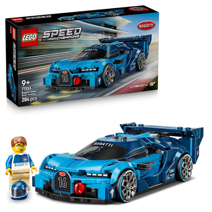 LEGO Speed Champions Bugatti Vision GT Hyper Sports Car Toy - Model Kit w/a Collectible Driver Minifigure - Gaming Gift Idea for 9+ Year Old Boys & Motorsport Fans - 77253