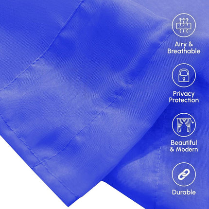 Elegant Comfort® 2-Piece SHEER PANEL with 2inch ROD POCKET - Window Curtains 60-inch width X 84-inch Length - Neon Blue