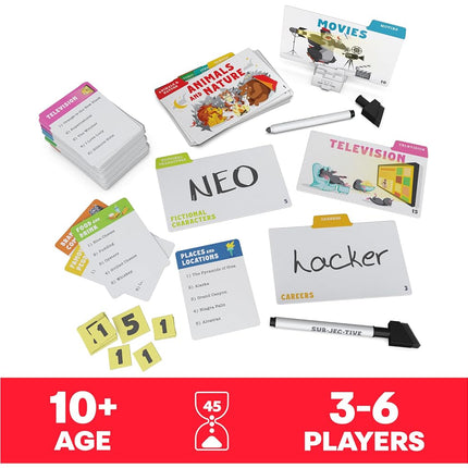 Spin Master Games Subjective - Un juego de preguntas de personalidad para una noche de juegos familiar divertida, para niños y adultos a partir de 10 años, juegos para campamento y de palabras