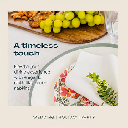 Disposable Guest Towel Paper Napkin - Disposable Cloth-Like Guest Towels - Soft and Absorbent Tissue Paper for Kitchen, Bathroom, Party, Wedding, Or Event (Pack of 200)