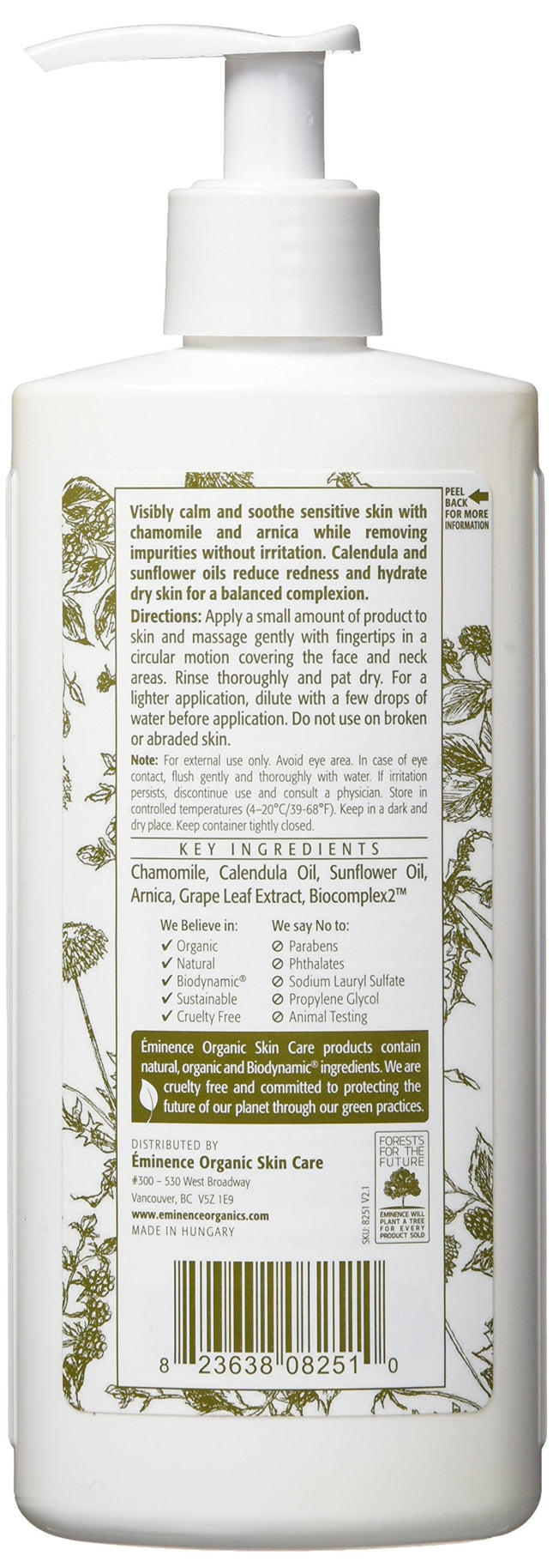 Eminence Calm Skin Chamomile Cleanser for Unisex 8.4 oz Cleanser