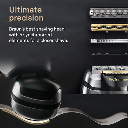 Braun Series 9 9517s PRO+ Electric Razor for Men, 5 Pro Shave Elements & Precision Long Hair ProTrimmer, Charging Stand, Braun�s Best for Smooth Skin, Wet & Dry Electric Razor with 60min Runtime
