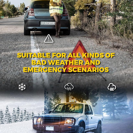 Xprite 12" Rooftop Strobe Light, High Bright LED Emergency Flashing Beacon Light w/Magnetic Mount for 12V-24V Construction Vehicles, Truck, Snow Plow, Postal Car (Amber White)