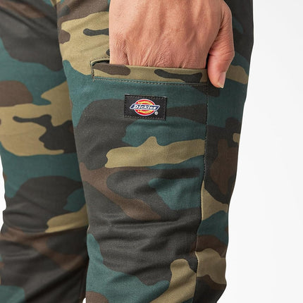 Pantalones de trabajo ajustados Dickies para hombre, camuflaje verde cazador, 30W x 32L
