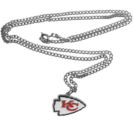 Siskiyou Sports NFL Kansas City Chiefs Women's NFL Chain Necklace with Small Pendant, 20", Silver