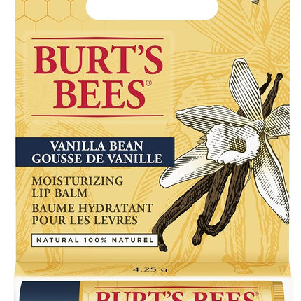 Burt's Bees Vanilla Bean Lip Balm, 100% Natural Origin, Beeswax & Vitamin E