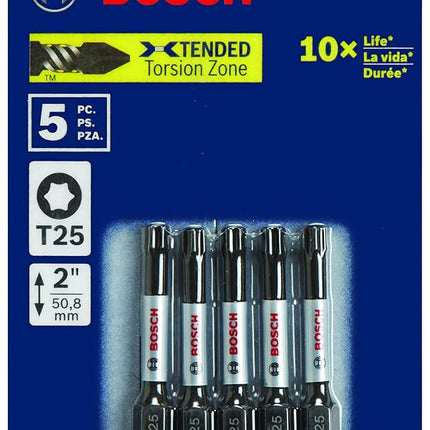 BOSCH ITT25205 5 Pc. 2 In. Torx #25 Impact Tough Screwdriving Bit