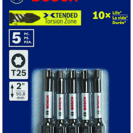 BOSCH ITT25205 5 Pc. 2 In. Torx #25 Impact Tough Screwdriving Bit