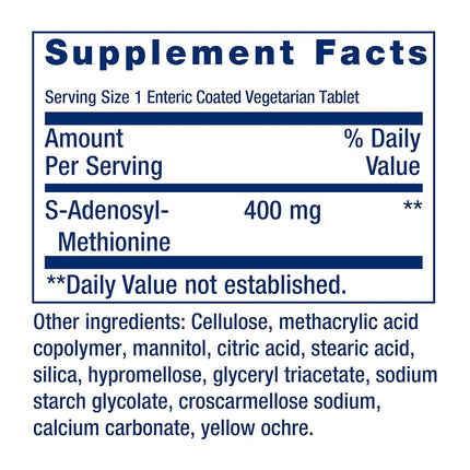 Life Extension Same S-Adenosyl-Methionine 400 Mg, 60 Enteric Coated Tablets