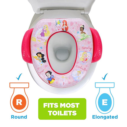 Disney Princess Loving Life 2 Piece Essential Potty Training Set - Soft Cushion, Baby Potty Training, Safe, Easy to Clean, Step Stool