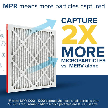 Filtrete 20x20x2 Air Filter MPR 1000 MERV 11, Allergen Defense, 4 Pack (exact dimensions 19.5 x 19.5 x 1.75)